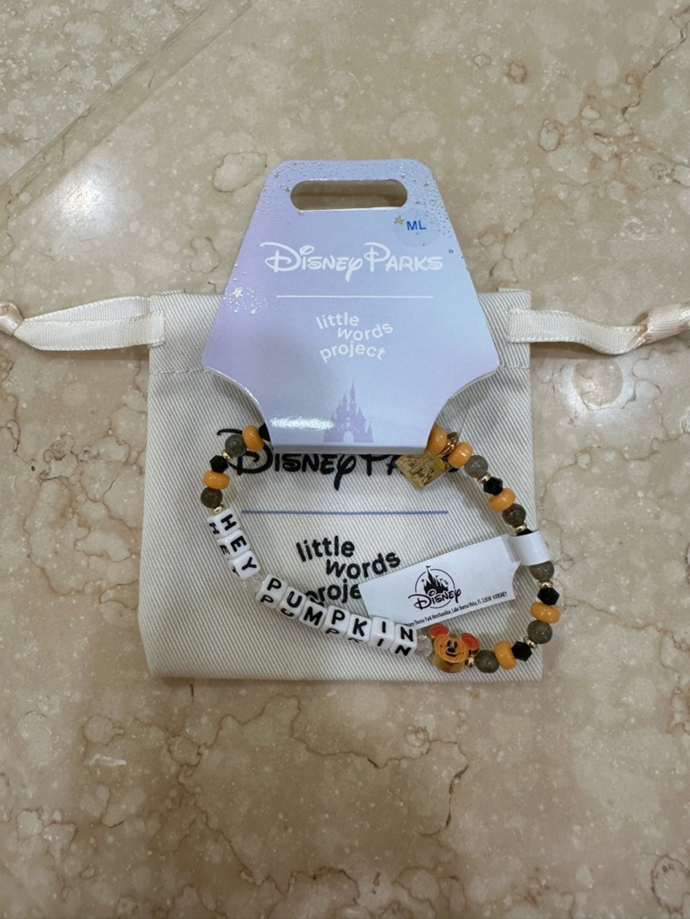 Disney Parks x Little Words Project 'Hey Pumpkin' Beaded Bracelet